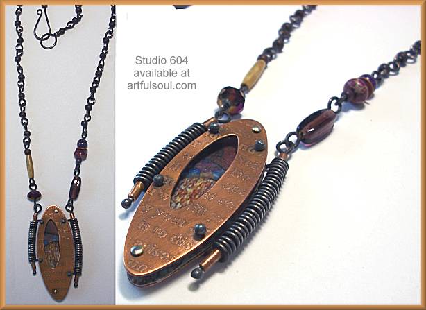 Studio 604 Copper/Iron Typeface Landscape Necklace