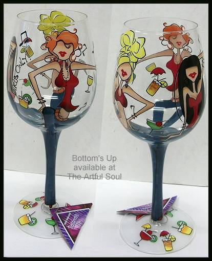 Bottoms Up Ladies Night Out Wine Glass