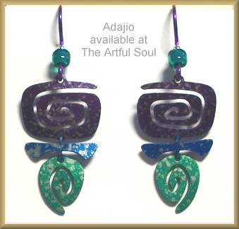 Adajio Purple Turquoise Spirals Earrings