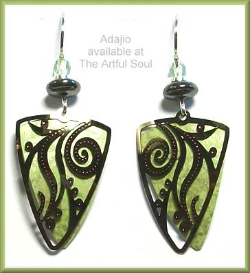 Adajio Celery Green Scrolling Earrings