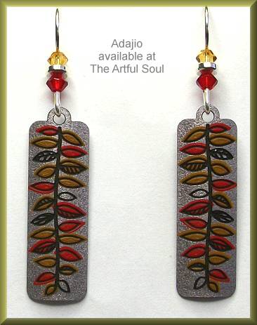 Adajio Warm Fern Leaf Column Earrings