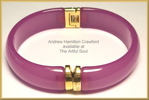 AHC Hinged Vermeil Bangle-Orchid Resin