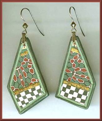 Artful Green Berry Geometrics Earrings