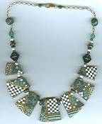 Artful Green Geometrics Necklace