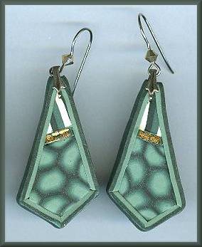 Artful Green Geometrics Earrings
