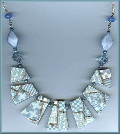 Artful Light Blue Geometrics Necklace