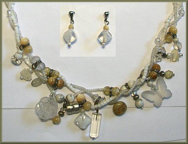 Artful Ivory White Charmed Necklace Set