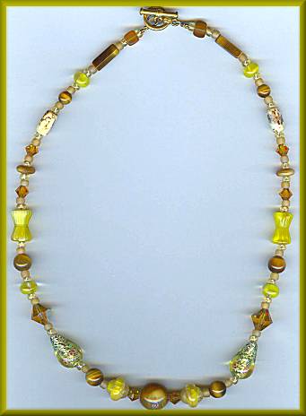 Artful Yellow Beaded Necklace
