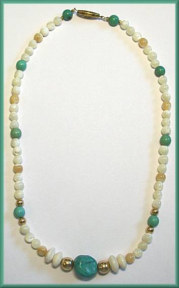 Artful Turquoise/MotherOfPearl Necklace