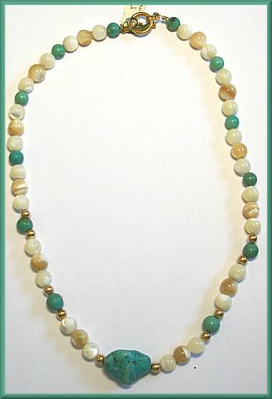 Artful Turquoise/MotherOfPearl Necklace