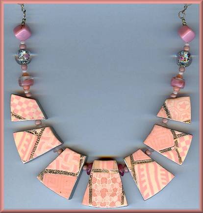 Artful Pink Geometrics Necklace