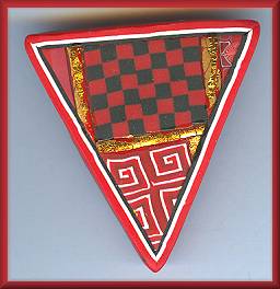 Artful Red Geometrics Pin