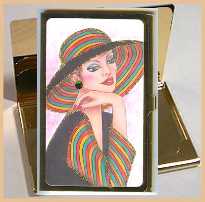 Audrey Card Case in Striped Hat