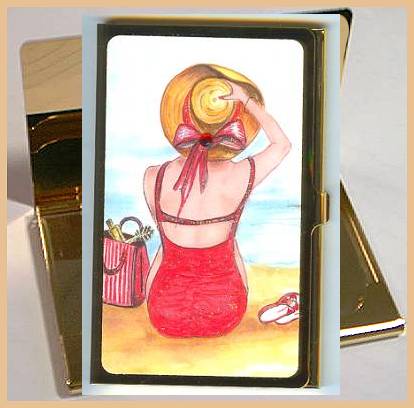 Audrey Card Case Bathing on Beach