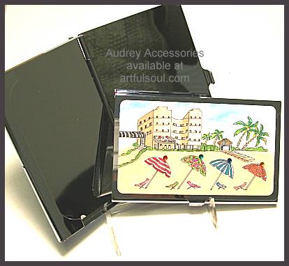 Audrey Card Case in Beach Umbrellas