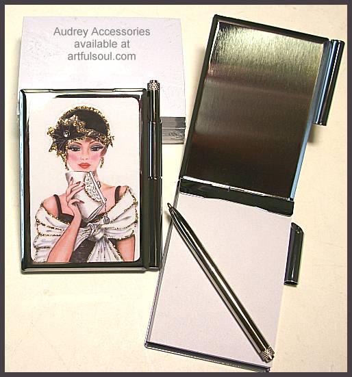 Audrey Memo Pad in Lady With Clutch