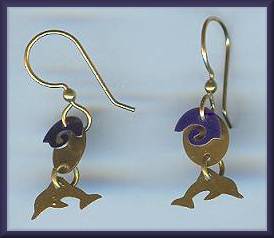 Brinton Purple Wave Dolphin Earrings