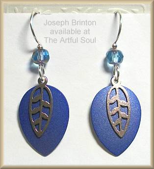 Brinton Blue Leafy Earrings