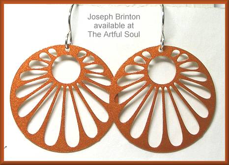 Brinton Orange Teardrop Rays Earrings
