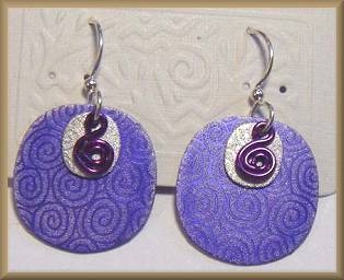 Brinton Violet Spiral Disk Earrings