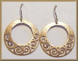 Brinton Brass Scroll Circle Earrings