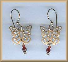 Brinton Brass Butterfly Earrings