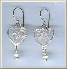 Brinton Silver Scrolled Heart Earrings