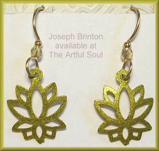 Brinton Small Green Lotus Earrings