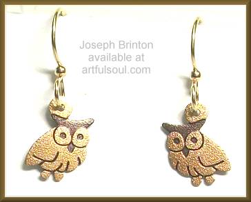 BrintonTiny Brass Owl Earrings