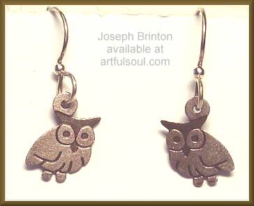 Brinton Tiny Silver Owl Earrings