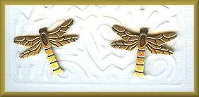 Brinton Brass Dragonfly Stud Earrings