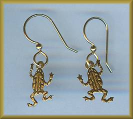 Brinton Brass Dangling Frog Earrings