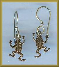 Brinton Silver Dangling Frog Earrings
