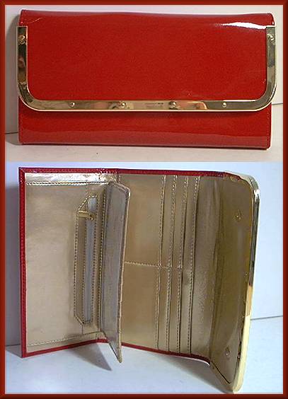 Bravo Wallet in Red Patent Leather