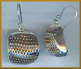 Charles Albert Trimetal Woven Earrings