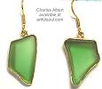Charles Albert Alchemia Green Recycled Glass Earrings