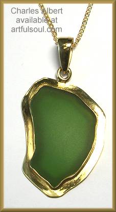 Charles Albert Alchemia Green Recycled Glass Pendant