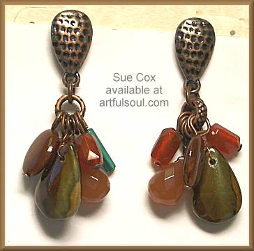Sue Cox Terracotta Cluster Earrings
