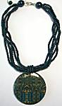 Sue Cox Teal Patterns Necklace