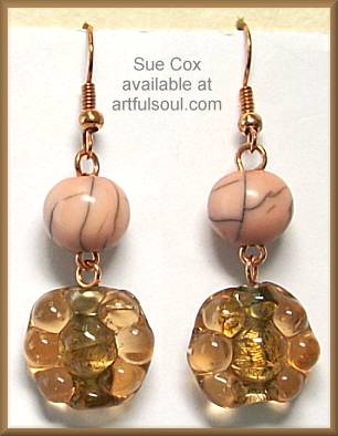Sue Cox Copper/Pink Earrings