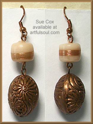 Sue Cox Copper Bead Earrings