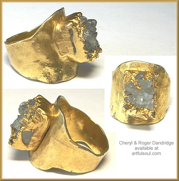 Dandridge Old Gold Crystal Cluster Ring