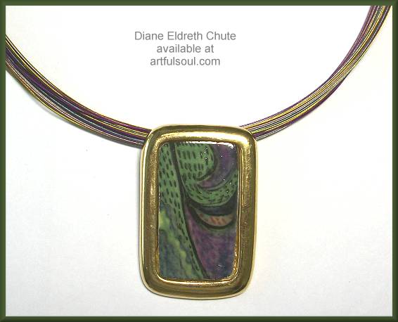 Diane Eldreth Chute Green/Purple Pendant