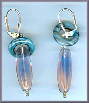 Donnabeth Lavender/Aqua Ring Toss Earrings