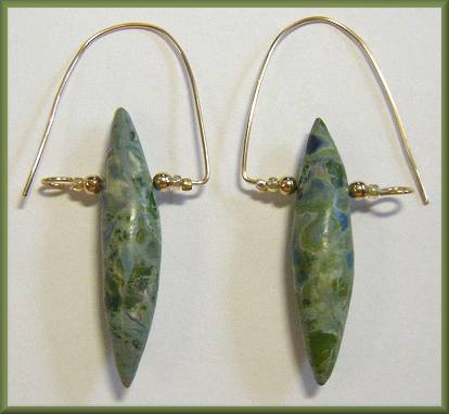 Judy Dunn Shibori Lagoon Green Earrings