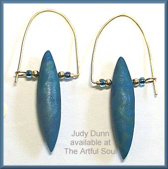 Judy Dunn Shibori Peacock Blue Earrings