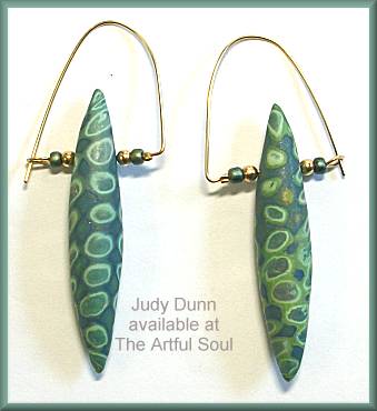 Judy Dunn Shibori Minty Green Earrings
