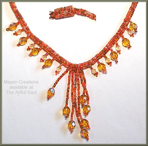 Mayan Tangerine Necklace