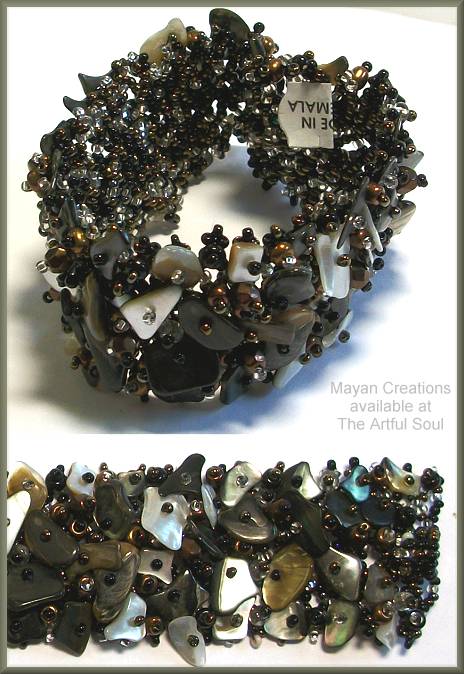 Mayan Black/Natural Beaded Bracelet