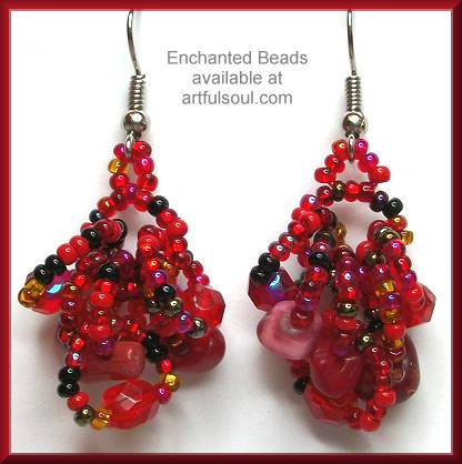 Enchanted Red Cluster Earrings